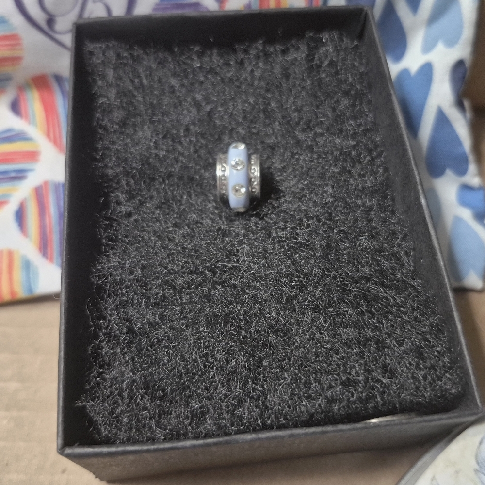 Brighton Silver Ring with Soft Blue Accents